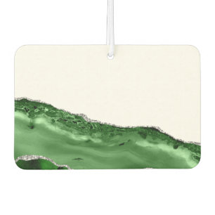 Marble Agate Glamourous Emerald Green Silver Air Freshener