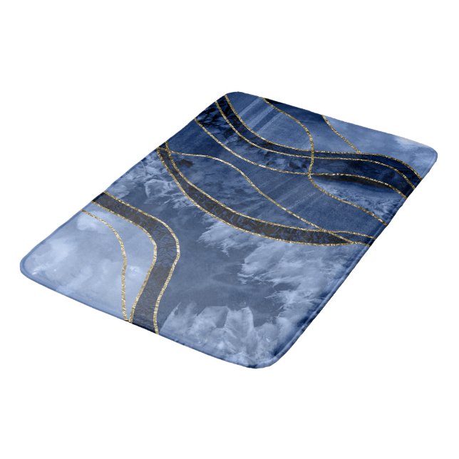 Marble Agate Gold Glam 10 Bath Mat (Angled)