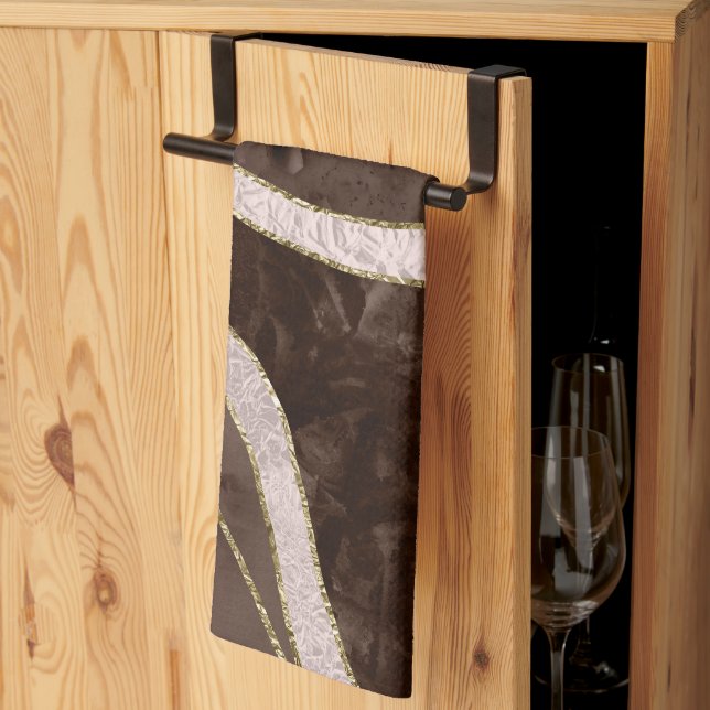 Marble Agate Gold Glam 5 Kitchen Towel (Thirds Fold)