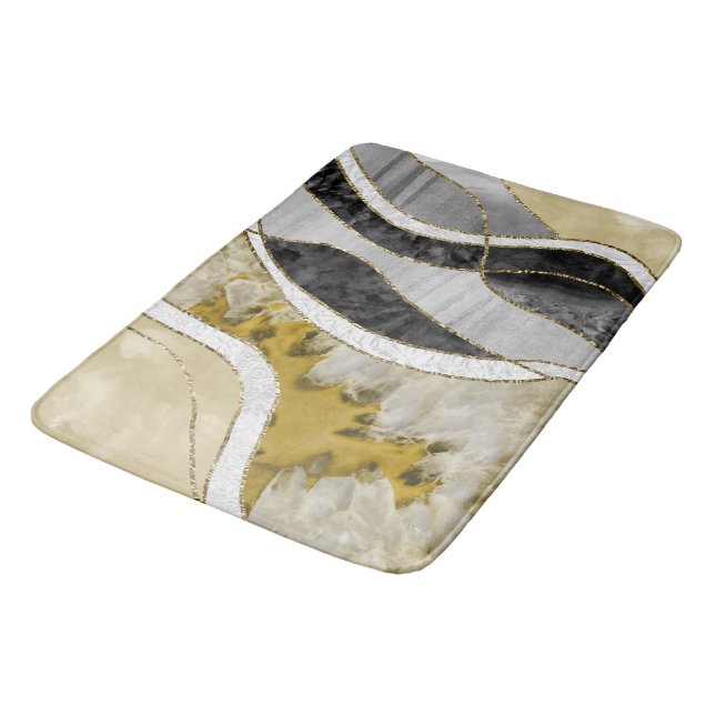 Marble Agate Gold Glam 7 Bath Mat (Angled)