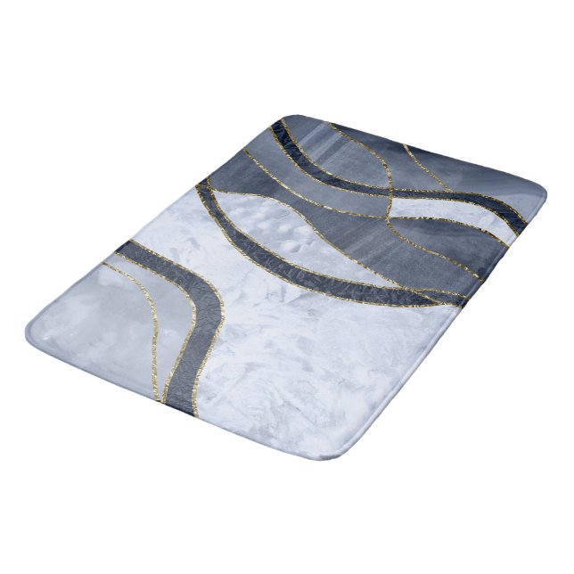 Marble Agate Gold Glam 8 Bath Mat (Angled)