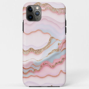 Marble Agate Modern Blue Pink Gold Collection iPhone 11 Pro Max Case
