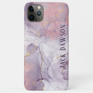 Marble Agate Purple and Gold Personalized iPhone 11 Pro Max Case