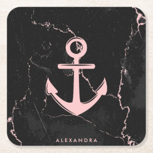 Marble & Anchor Square Paper Coaster