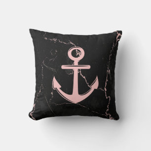 Marble & Anchor Throw Pillow
