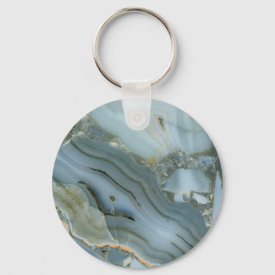 Marble and Crystal Keychain