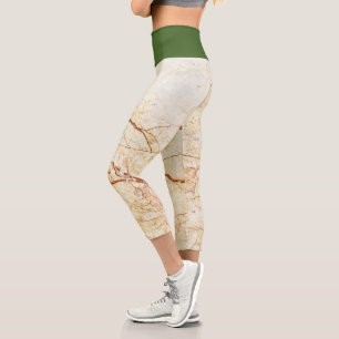 Marble And Custom Colour Capri Leggings
