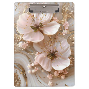 Marble and Flowers Clipboard