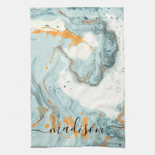 Marble and Glitter Abstract Kitchen Towel