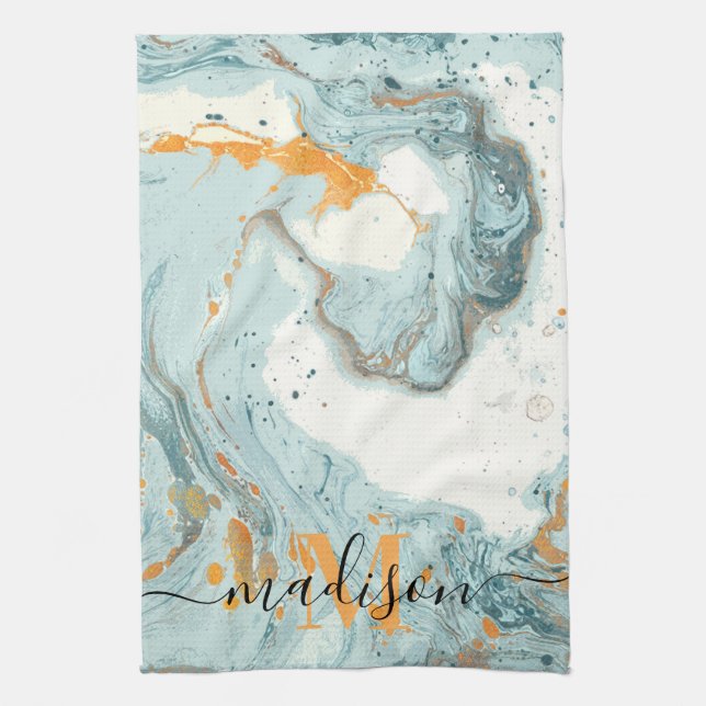 Marble and Glitter Abstract Kitchen Towel (Vertical)
