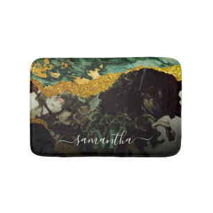 Marble and Glitter Abstract Texture Bath Mat