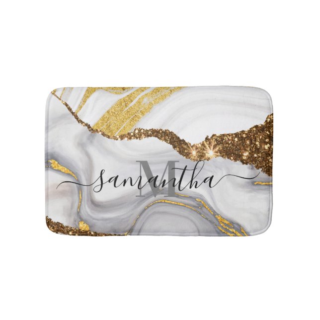 Marble and Glitter Bath Mat (Front)
