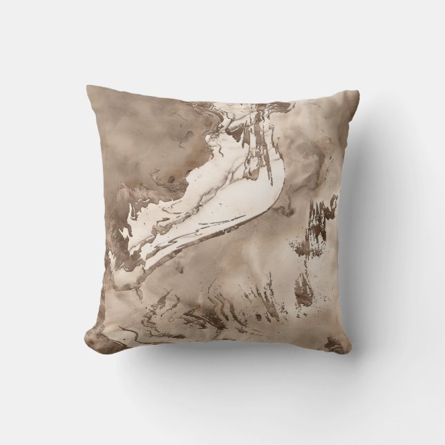 Marble and gold abstract leather throw pillow (Front)