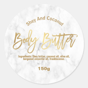 Marble And Gold Body Butter Labels