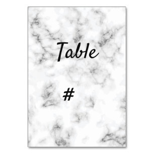 Marble and gold elegant wedding table number