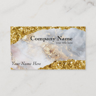 Marble and Gold Nugget Luxe Business Card