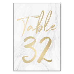Marble and Gold Script   Table Number Card 32