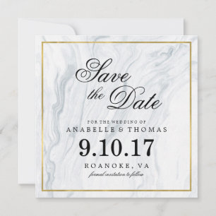 Marble and Gold Wedding Save the Date