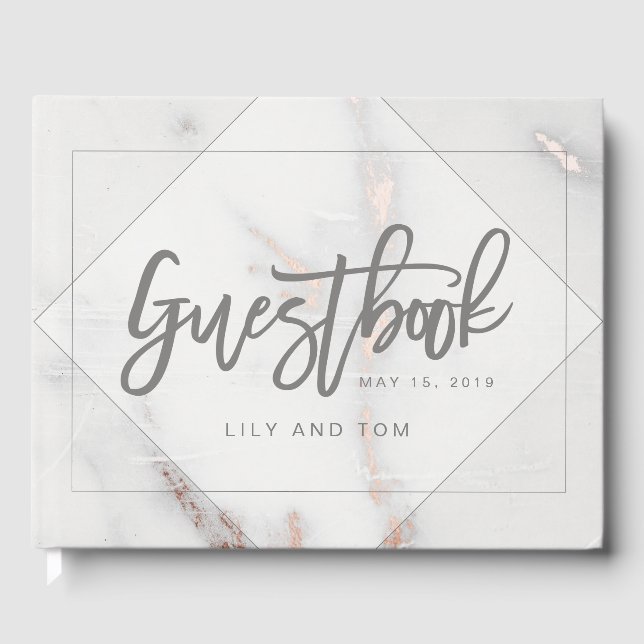 MARBLE AND METALLIC WEDDING GUESTBOOK (Front)