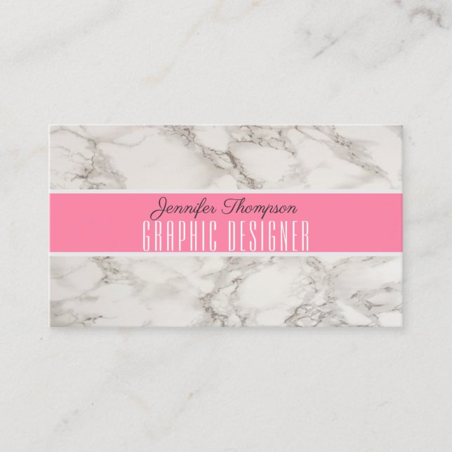 Marble and Pink  Business Cards (Front)