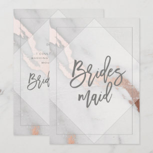 MARBLE AND ROSE GOLD BRIDESMAID CARD