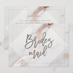 MARBLE AND ROSE GOLD BRIDESMAID INVITATION