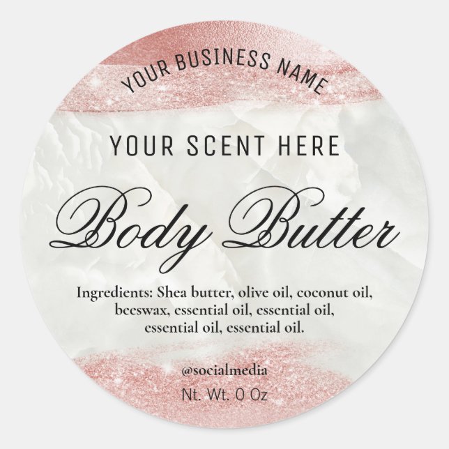 Marble And Rose Gold Labels (Front)