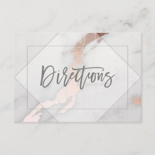 MARBLE AND ROSE GOLD WEDDING DIRECTION CARD