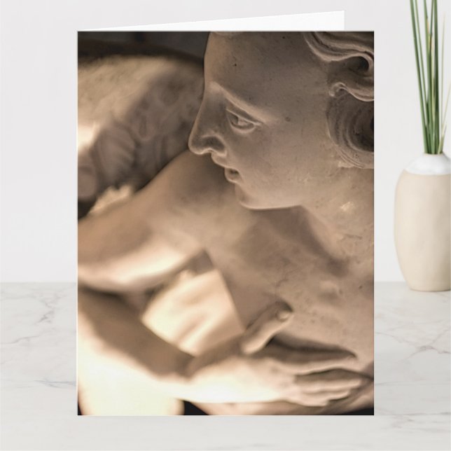 Marble Angel Sculpture Art Print Card (Front)