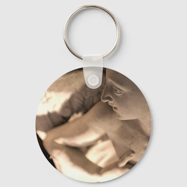 Marble Angel Sculpture Art Print Keychain (Front)