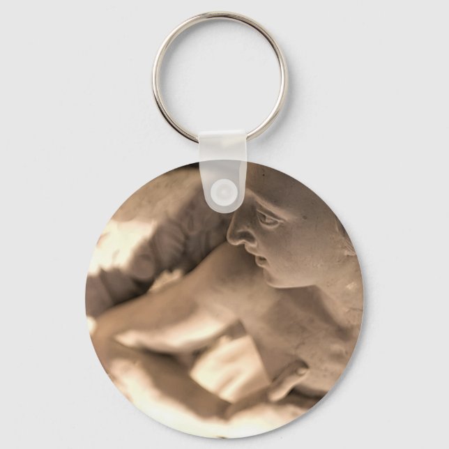 Marble Angel Sculpture Art Print Keychain (Front)