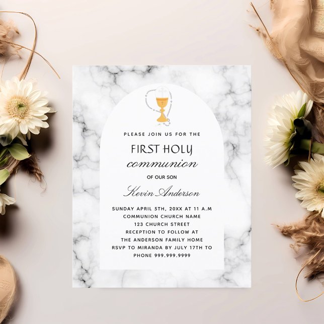 Marble arch chalice first communion invitation (Creator Uploaded)