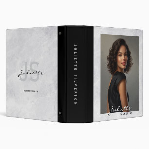 Marble Background Monogram Modelling Portfolio Binder