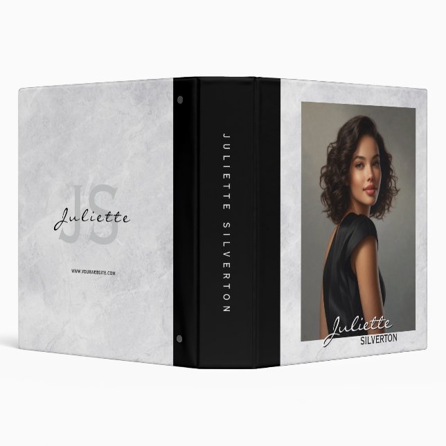 Marble Background Monogram Modelling Portfolio Binder (Background)