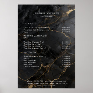 Marble, Black-Gold, Salon Poster