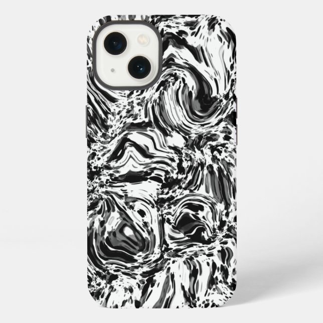 Marble-black-wallpaper-pattern iPhone Case (Back)