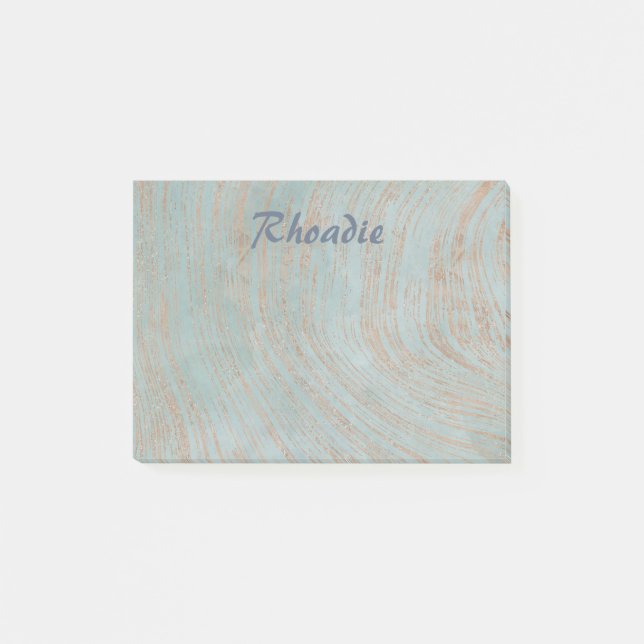 Marble Blue and Copper Beauty Post-it Notes (Front)