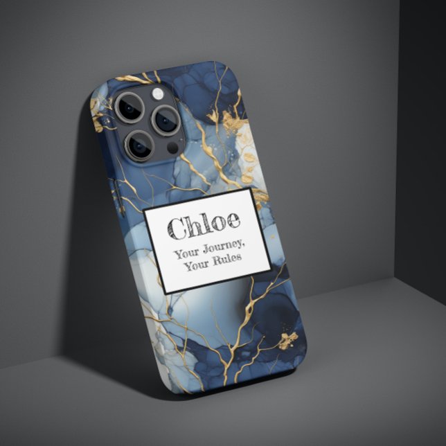 Marble Blue&Gold Your Journey, Your Rules Case-Mate iPhone Case (Creator Uploaded)