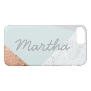 Marble, blue, grey and rose gold Case-Mate iPhone case