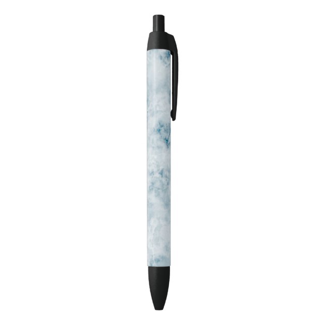 Marble Blue Texture Background Black Ink Pen (Bottom (Vertical))