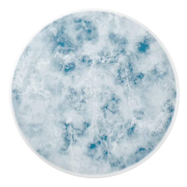 Marble Blue Texture Background Ceramic Knob (Front)