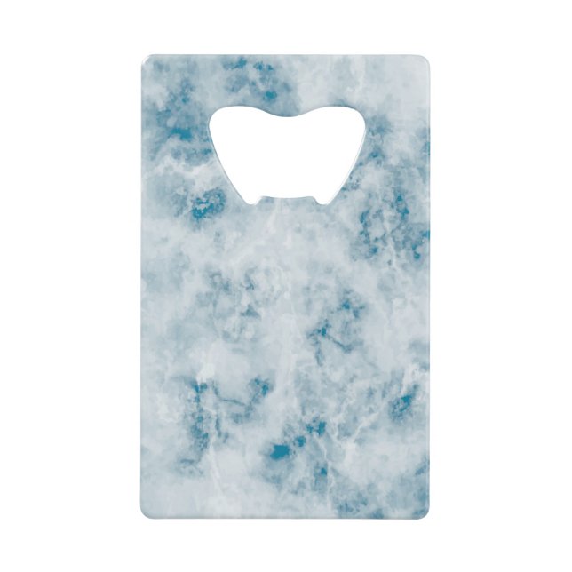 Marble Blue Texture Background Wallet Bottle Opener (Front)