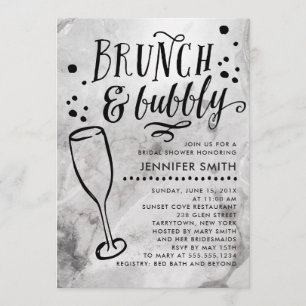Marble Brunch and Bubbly Bridal Shower Invitation