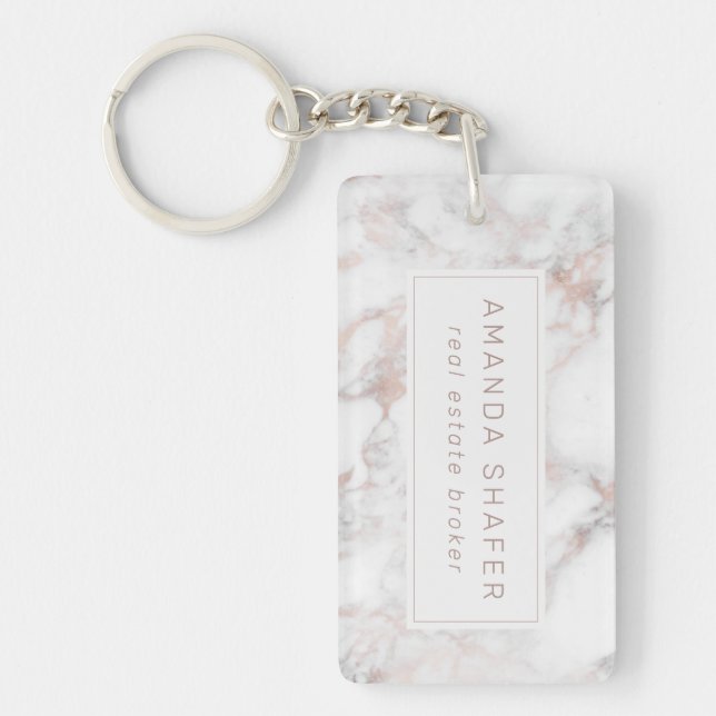 Marble Business with logo Keychain (Front)