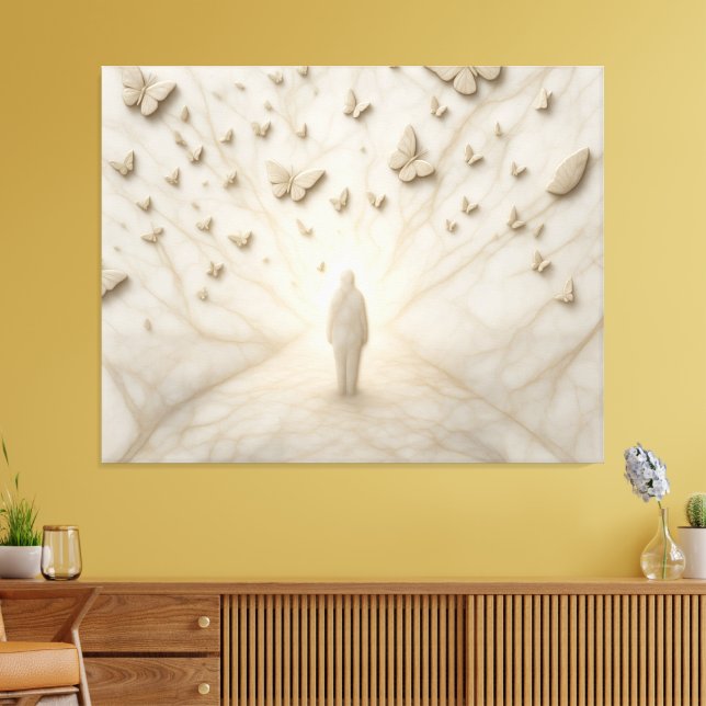 Marble butterfly fantasy 3D effect art print (Insitu(LivingRoom))