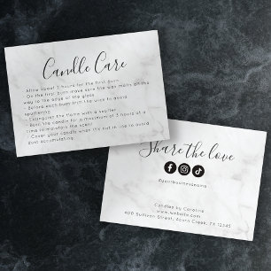 Marble Candle Care Partagez la carte Love Insert