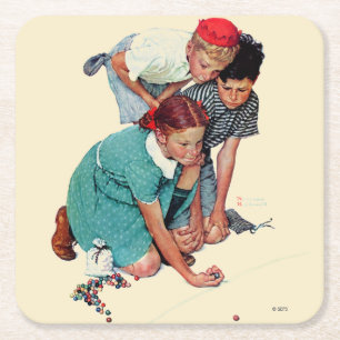 Marble Champion Square Paper Coaster