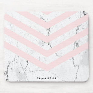 Marble & Chevron Mouse Pad