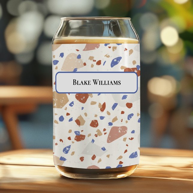 Marble Chips Retro Terrazzo Pattern Can Glass (Creator Uploaded)