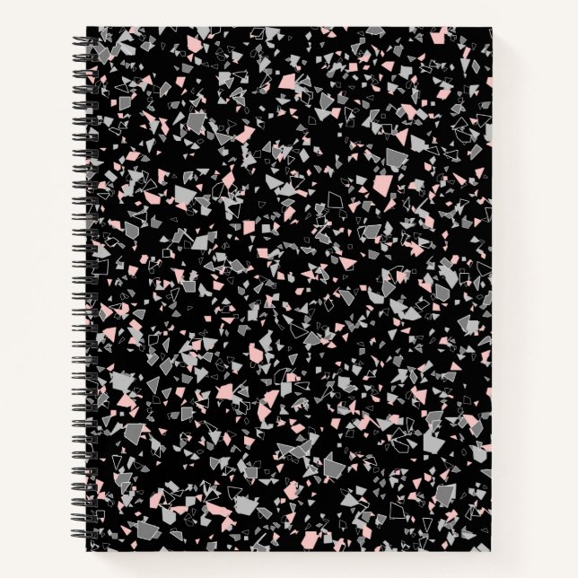 Marble chips stone shapes pieces abstract textured notebook (Front)